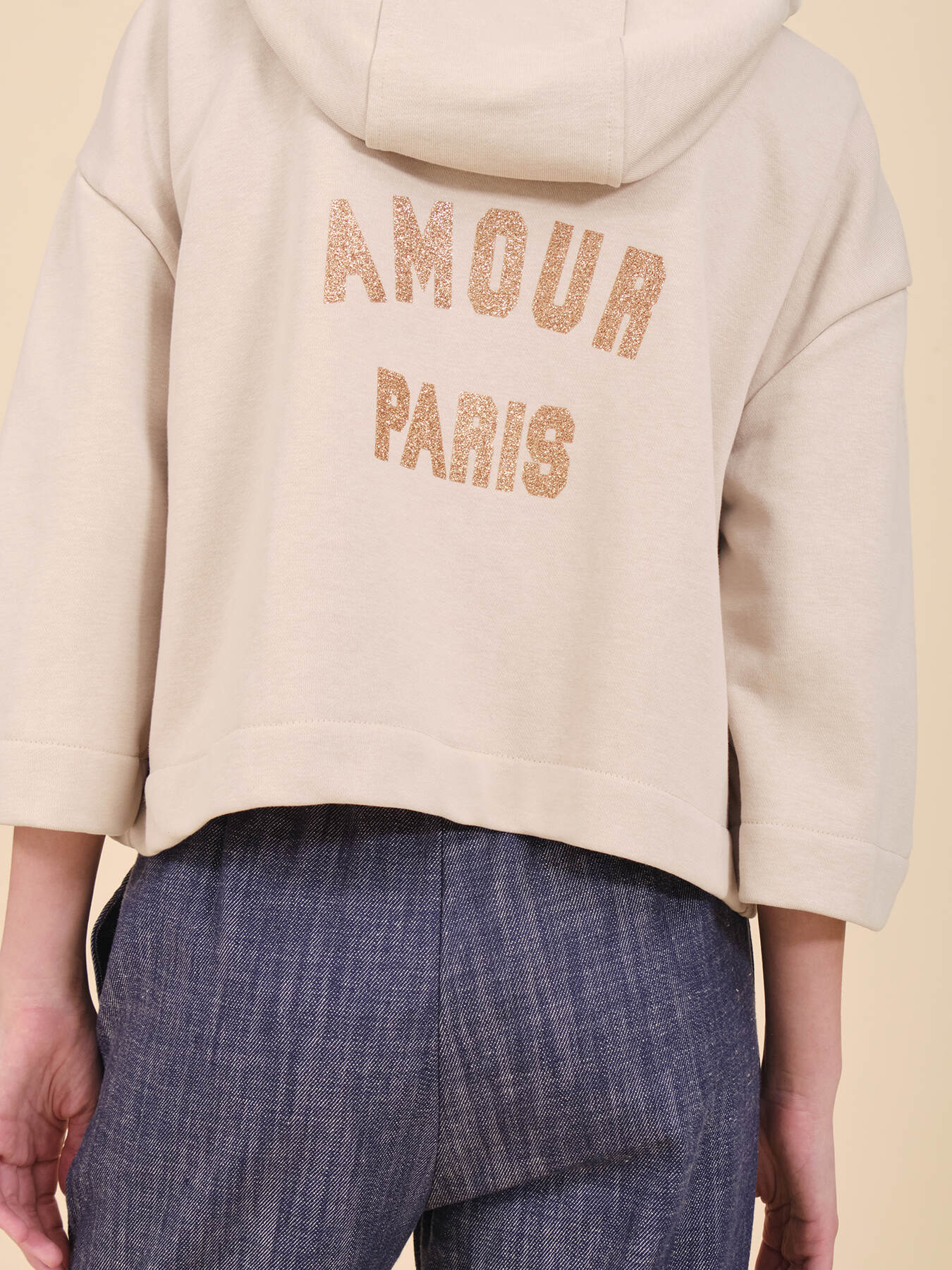 Boxy sweatshirt lettering with zip image number 2