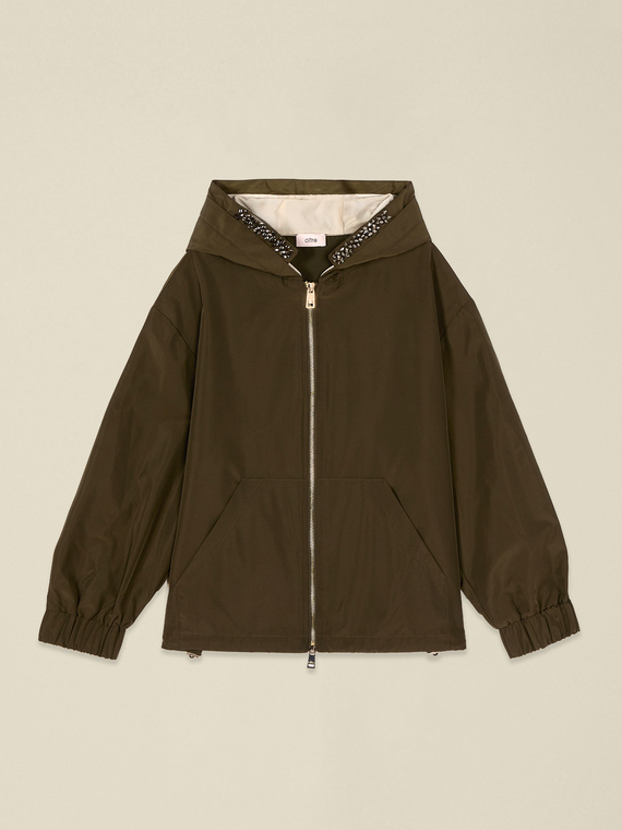 Nylon jacket with jewel detail