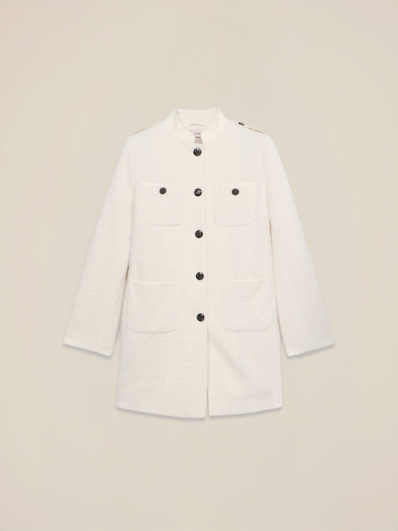 Knitted coat with pockets image number 3