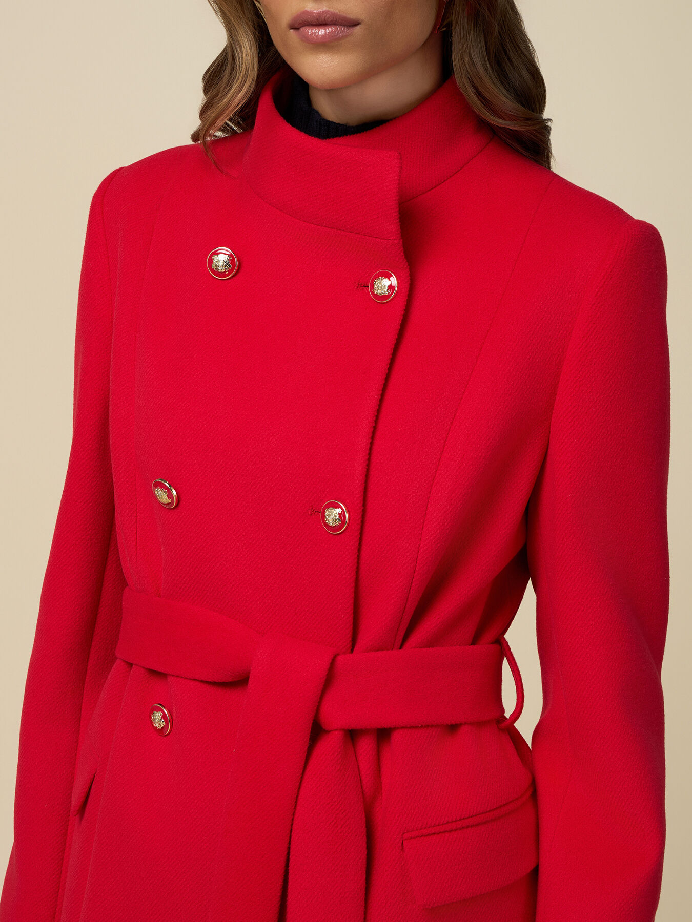 Double-breasted coat with belt image number 2