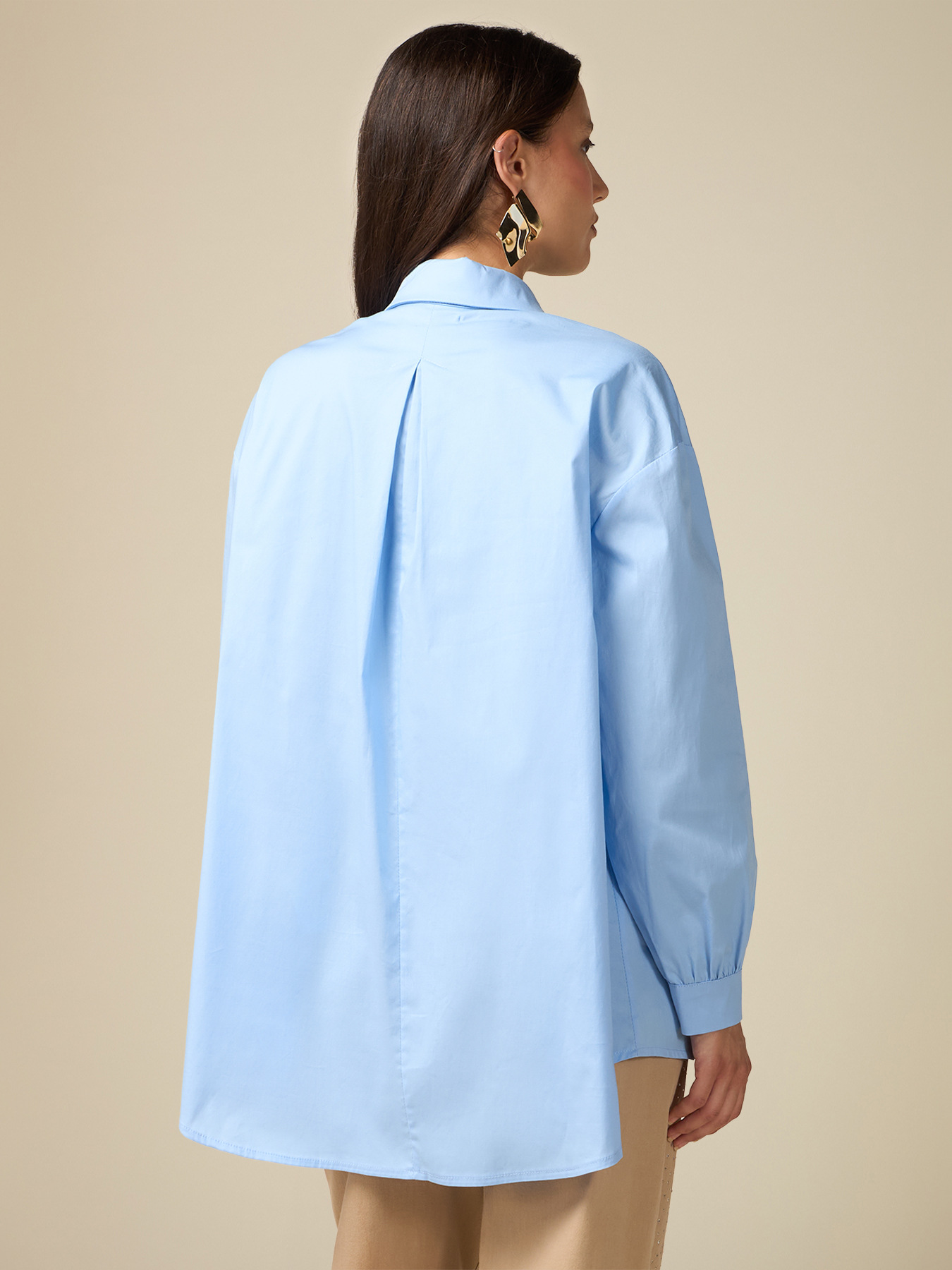 Oversized shirt with jewel patch image number 1