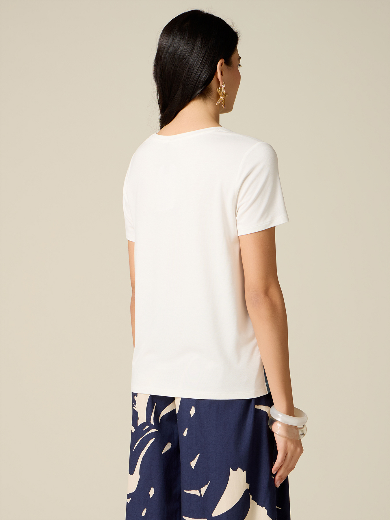 T-Shirt mit bedrucktem Satin-Einsatz image number 1