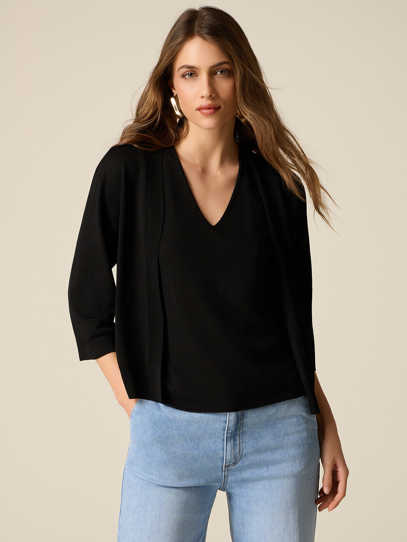 Cardigan din amestec de viscoză image number 0