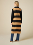 Gilet lungo a righe in maglia misto lana image number 1
