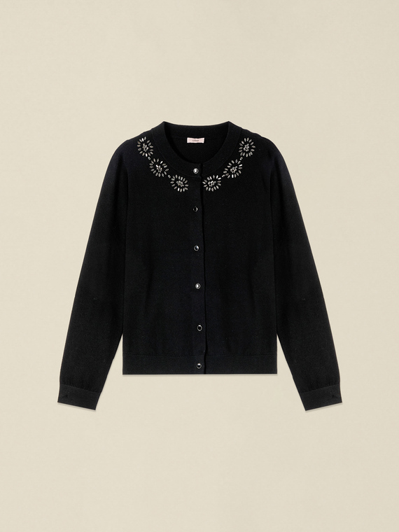 Cardigan with jewel embroidery