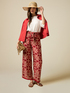 Patterned viscose palazzo trousers image number 0