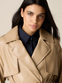 Long trench coat in coated fabric image number 2