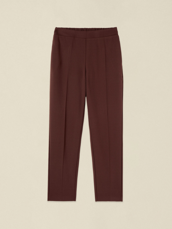 Regular pants in cr&ecirc;pe fabric
