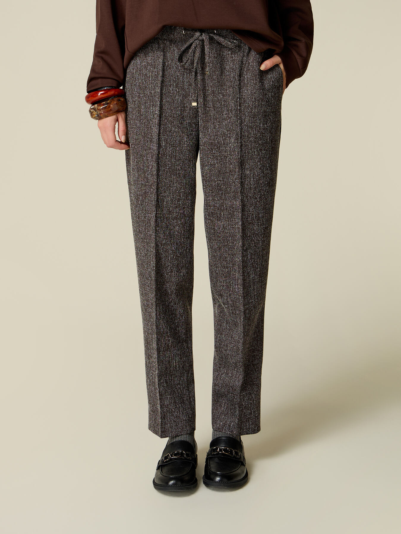 Mixed viscose fabric joggers image number 3
