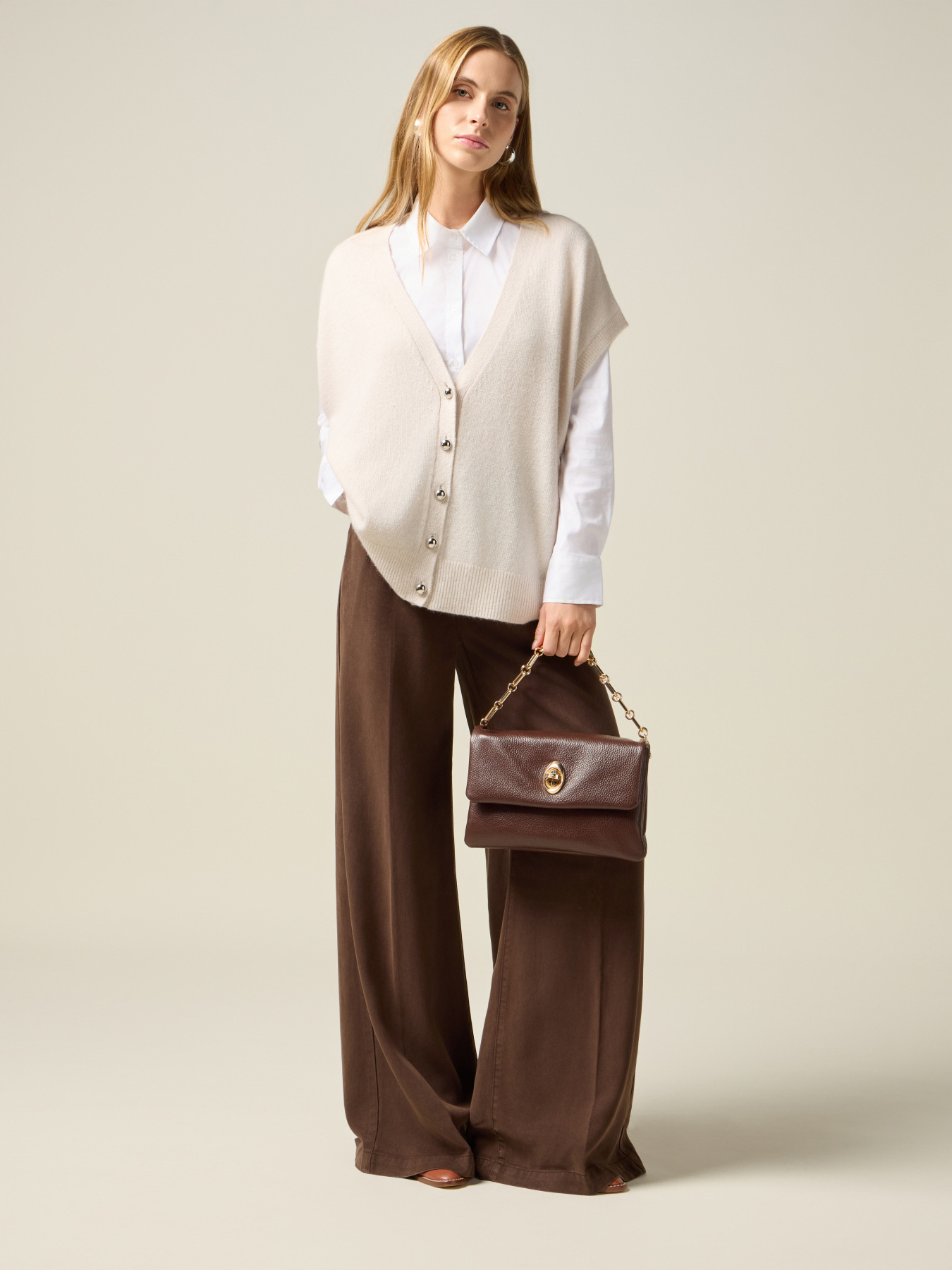 Pantalon palazzo en tencel image number 0