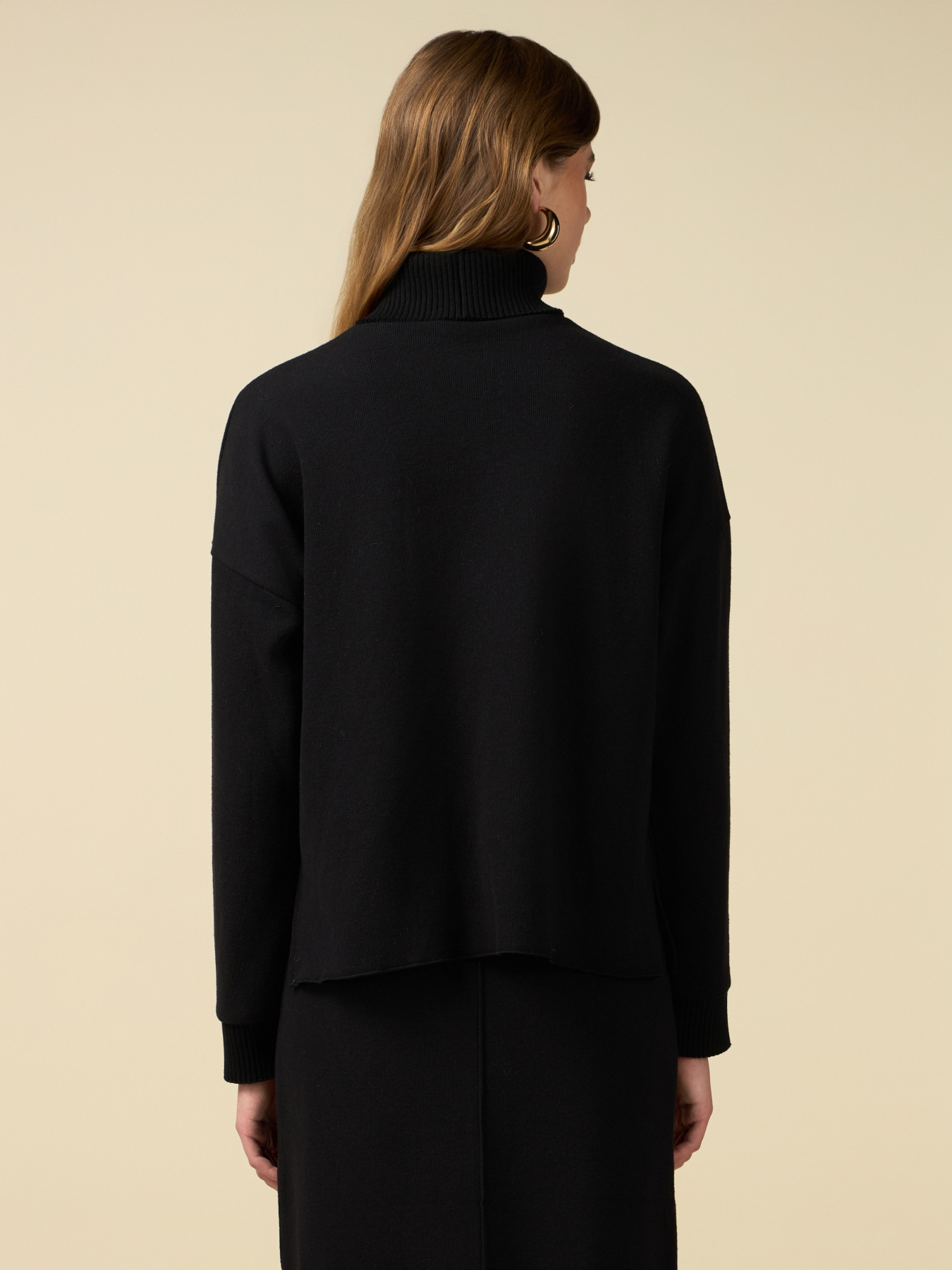 Turtleneck sweatshirt with tricot effect image number 1