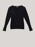 Maglia scollo a v con inserto a coste image number 3