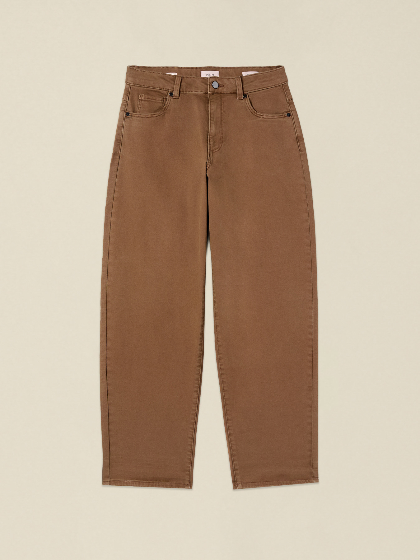 Pantaloni barrel din amestec de bumbac și lyocell image number 4