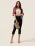 Cotton blend cropped trousers image number 0