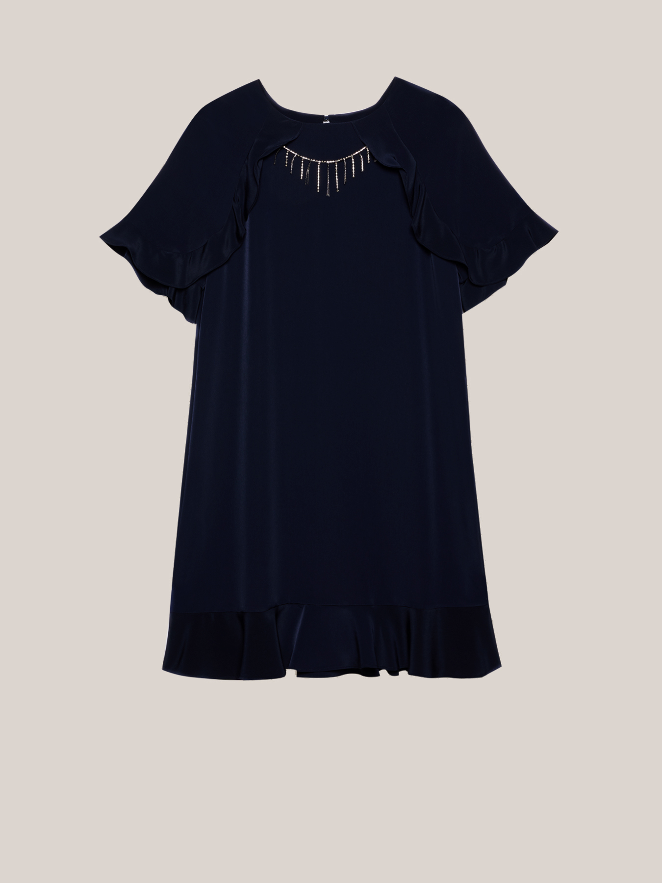 Vestito con rouche e dettaglio gioello image number 3