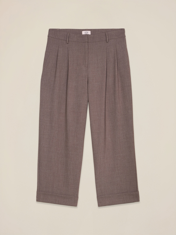 Cropped-Hose mit Bundfalten