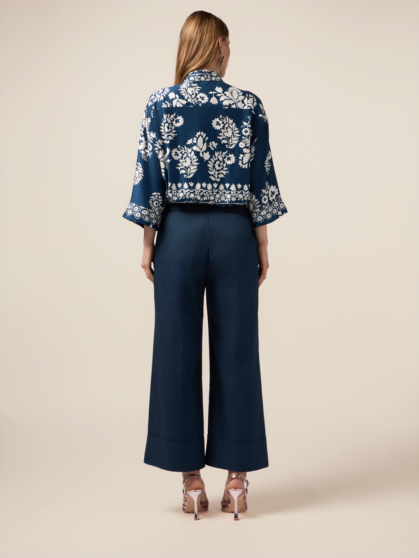 Pantaloni palazzo misto cotone image number 1