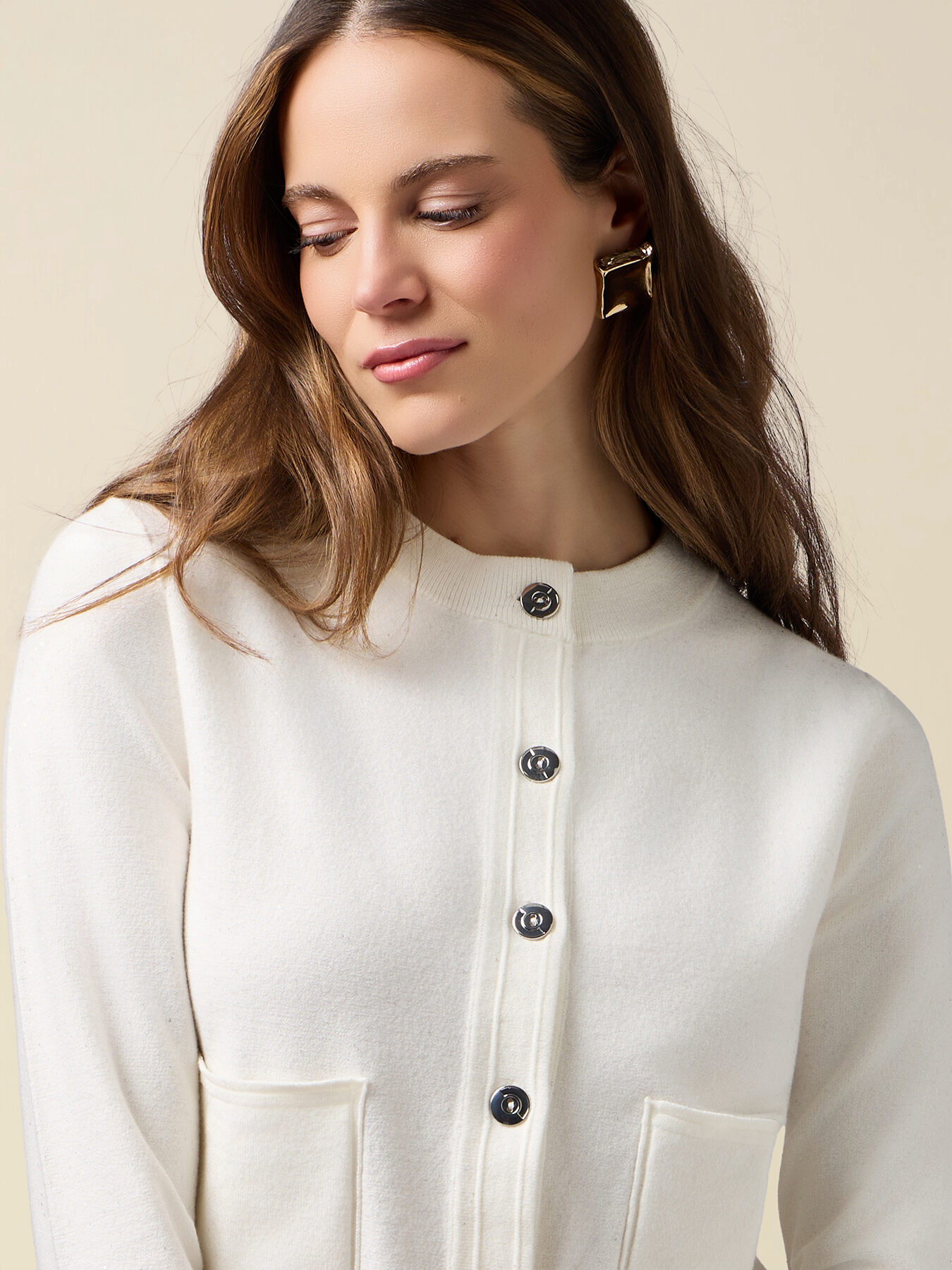 Chaqueta de punto con micro lentejuelas image number 2