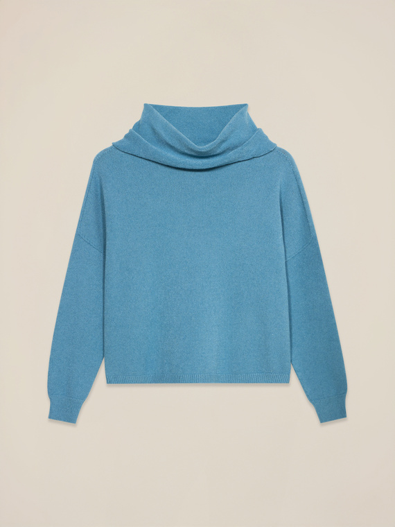 Cropped viscose-blend knit top