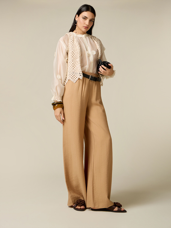 Viscose blend palazzo pants