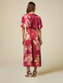 Patterned satin midi dress image number 1