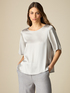 Short-sleeved satin blouse image number 0