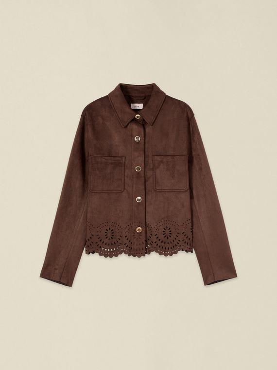 Jacket with perforated detailing