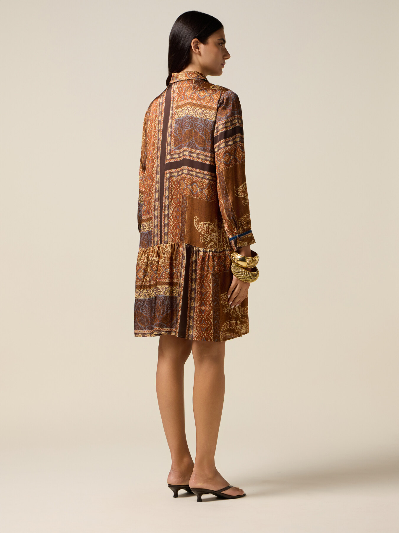 Robe courte en viscose &agrave; motifs image number 1