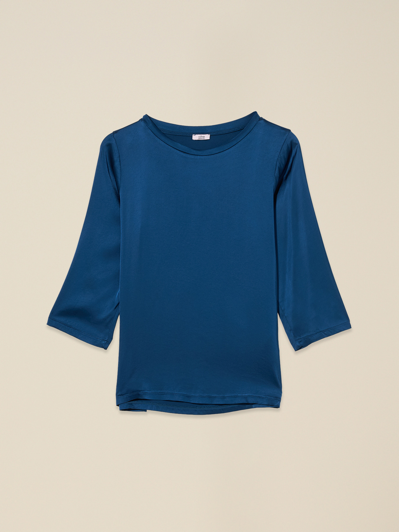 Stretch viscose satin blouse image number 0