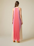 Long pleated colour block dress image number 1