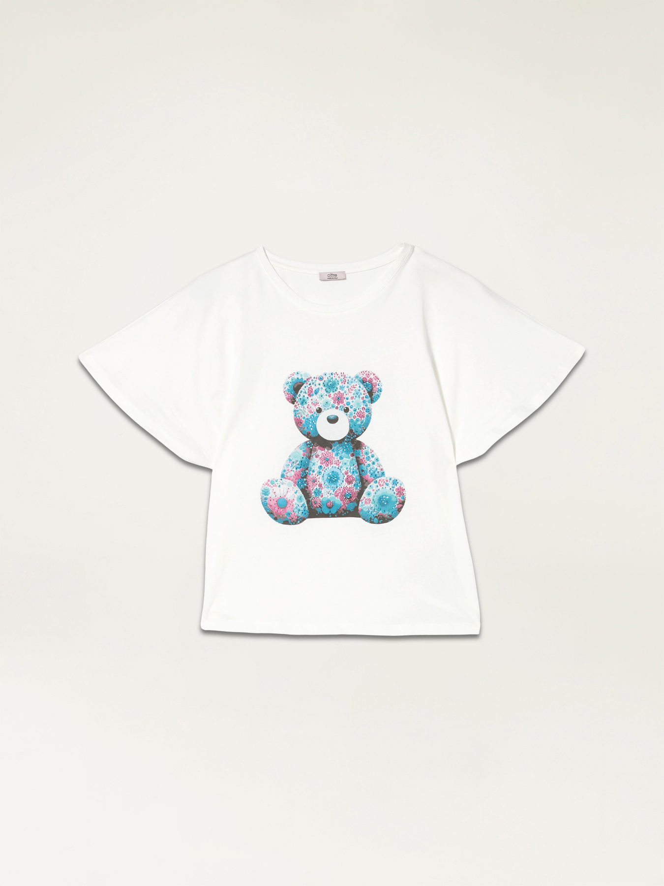 Camiseta con estampado y aplicaciones image number 3