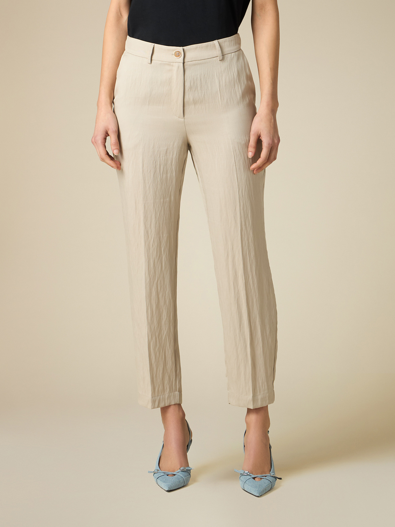 Pantalones en mezcla de tencel image number 3