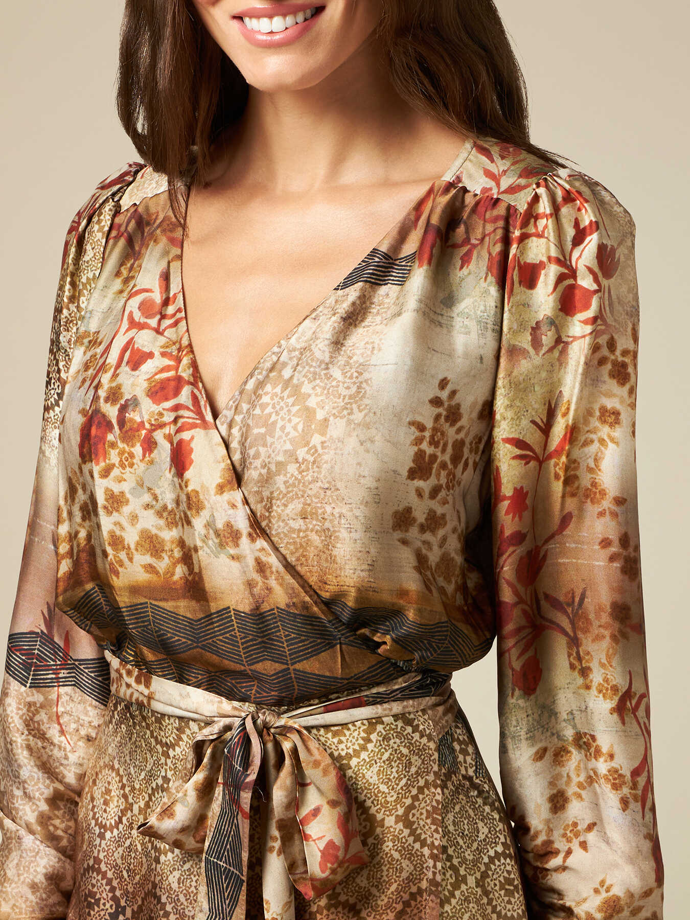 Robe portefeuille &agrave; motifs patchwork image number 2