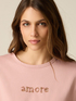 Cotton t-shirt with lettering embroidery image number 2