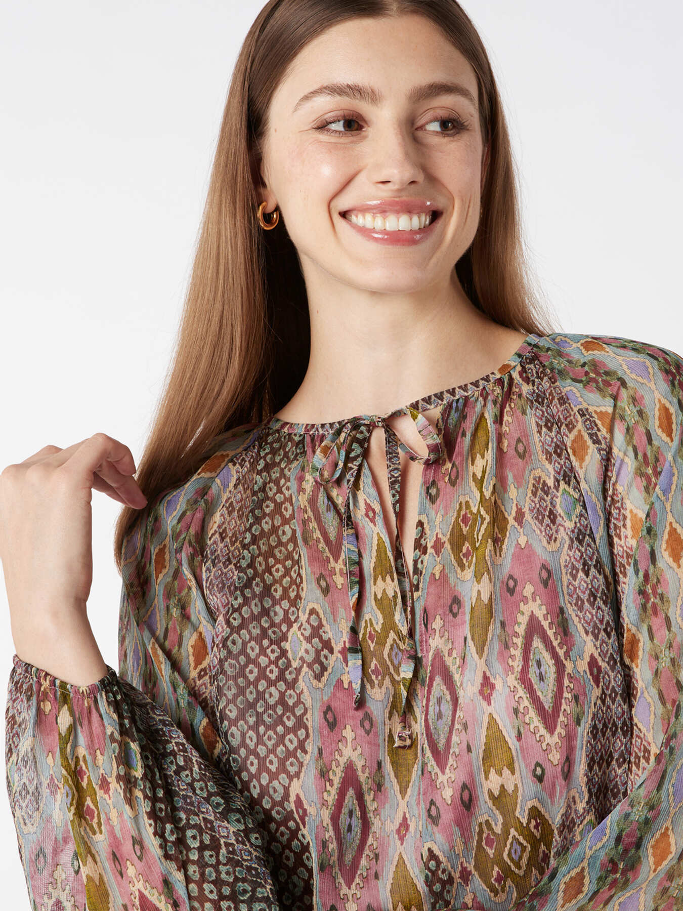 Blusa in creponne fantasia image number 2