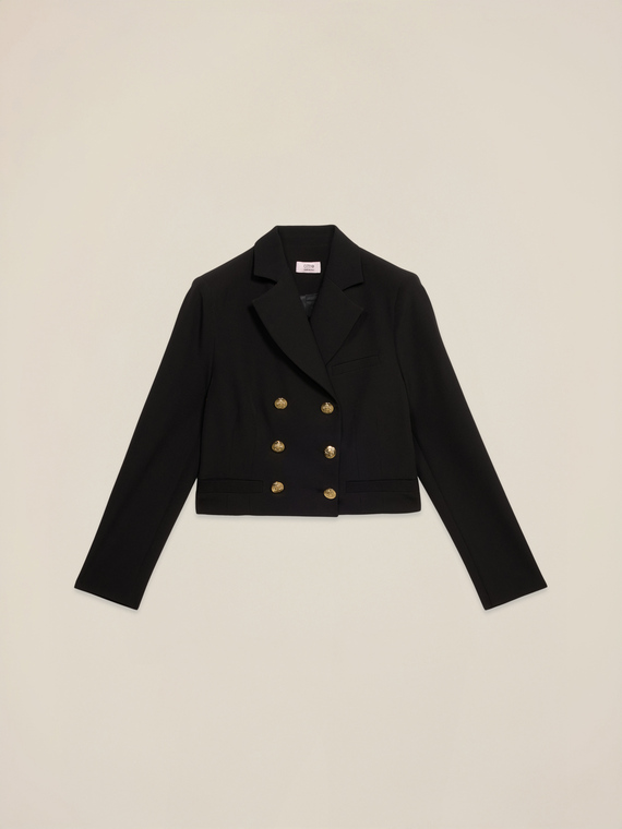 Double-breasted cropped blazer