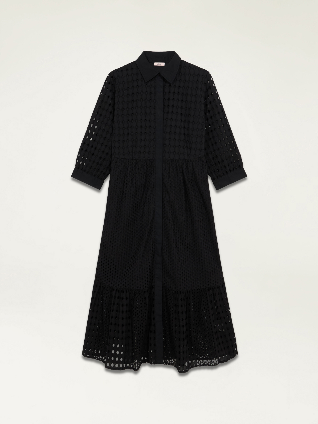 Langes Hemdblusenkleid aus St. Galler Spitze image number 4