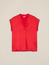 Zweistoff-T-Shirt mit V-Ausschnitt image number 3