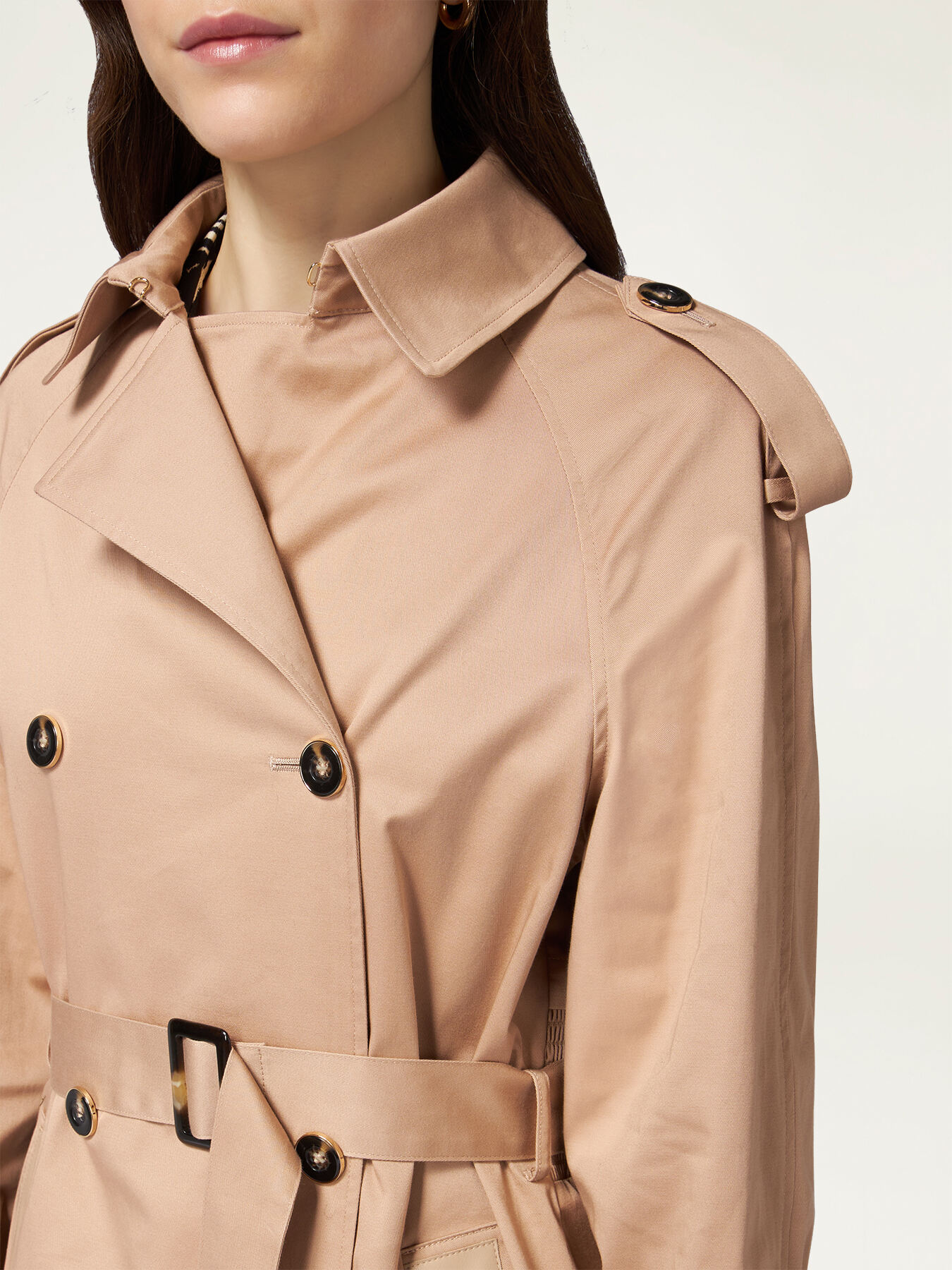 Trench doppiopetto in cotone image number 2