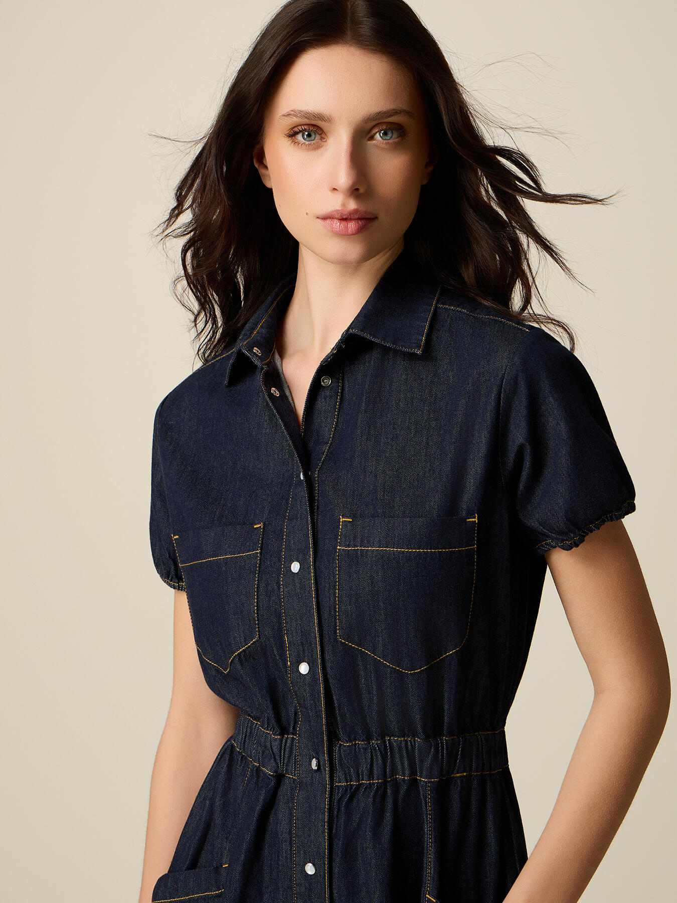 Rochie tip cămașă din denim image number 2