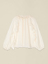 Blouse in linen blend voile with ruffles image number 3