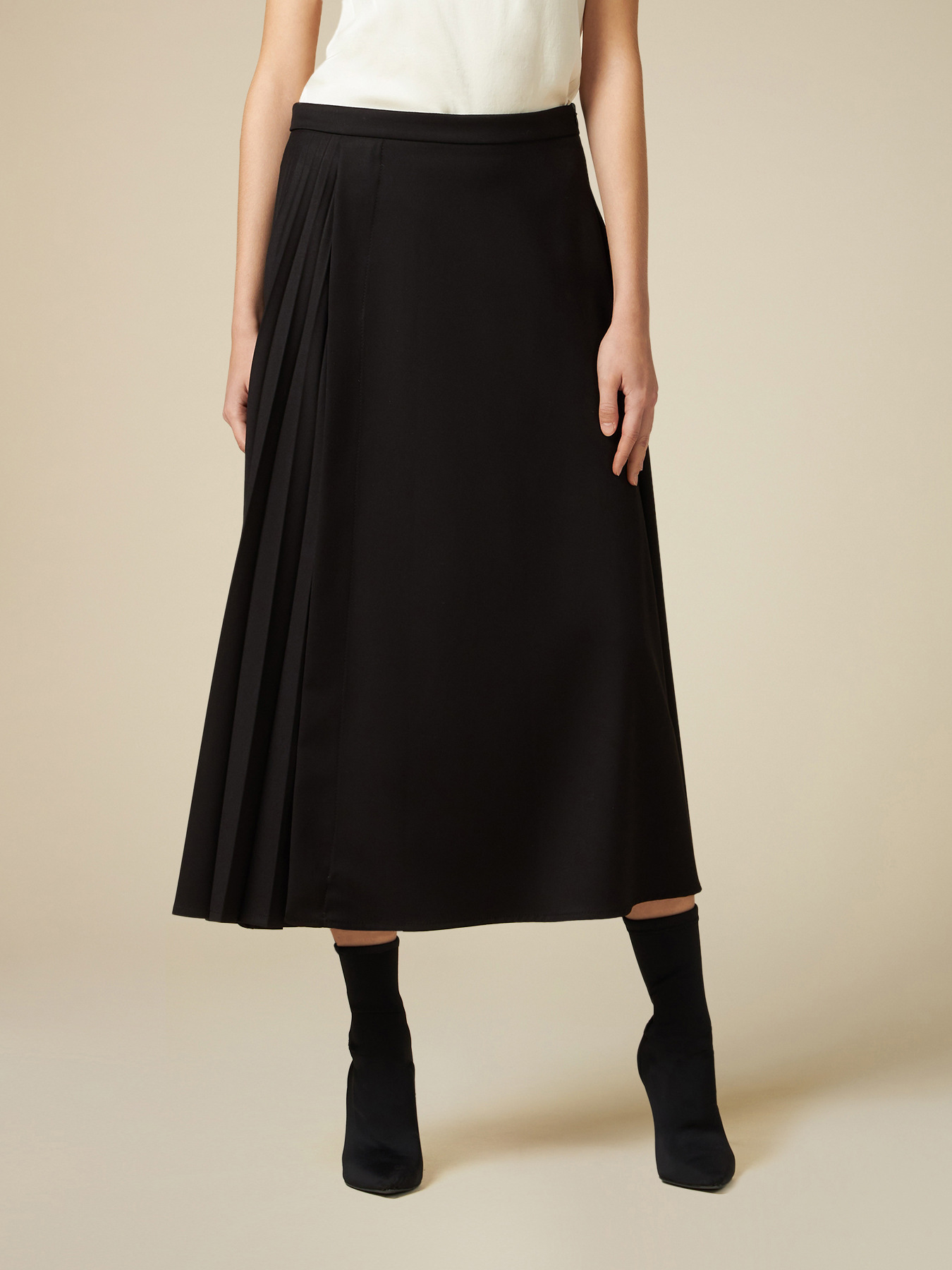 Falda midi de franela image number 3