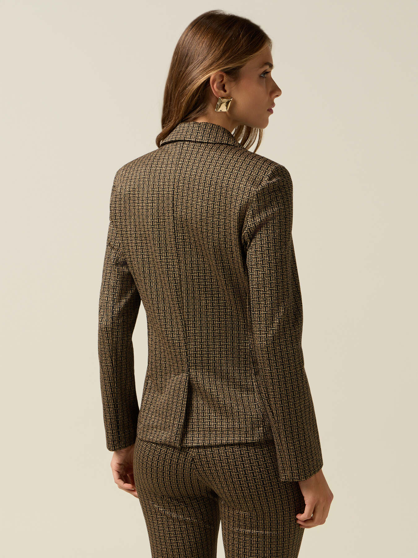 Blazer realizzato in punto milano fantasia image number 1