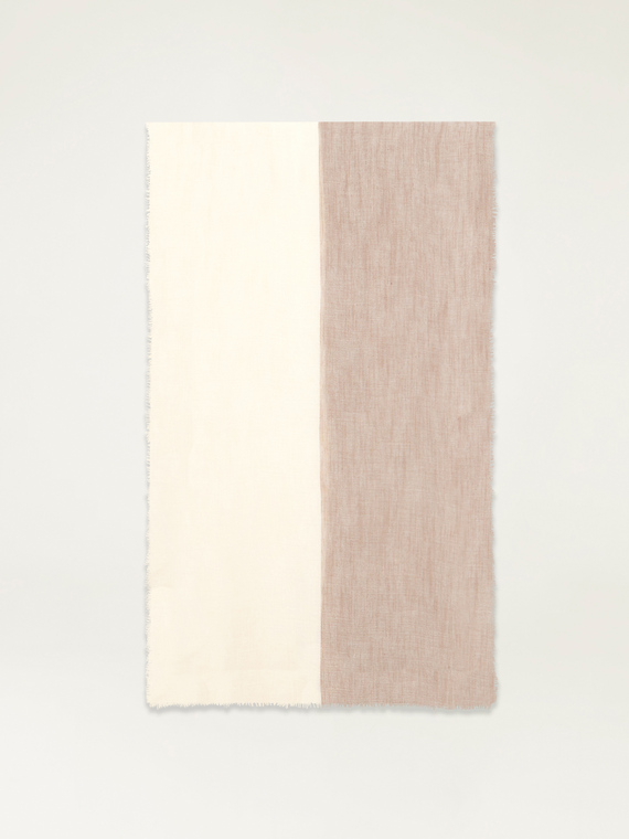 Two-tone linen-blend scarf