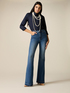 Flare jeans with frayed hem image number 1