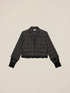 Blazer cropped a quadri con dettagli pizzo image number 3