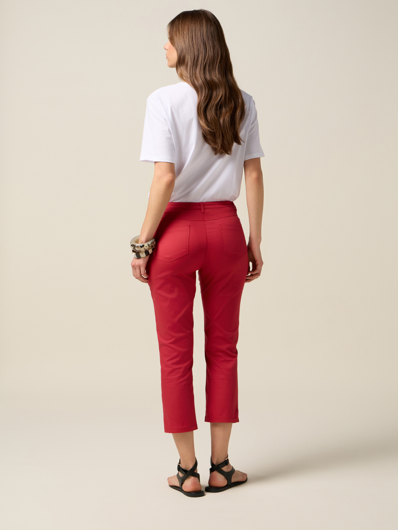 Cropped-Hose aus Baumwollmischung image number 1