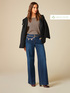 Eco-friendly palazzo jeans with chain image number 0