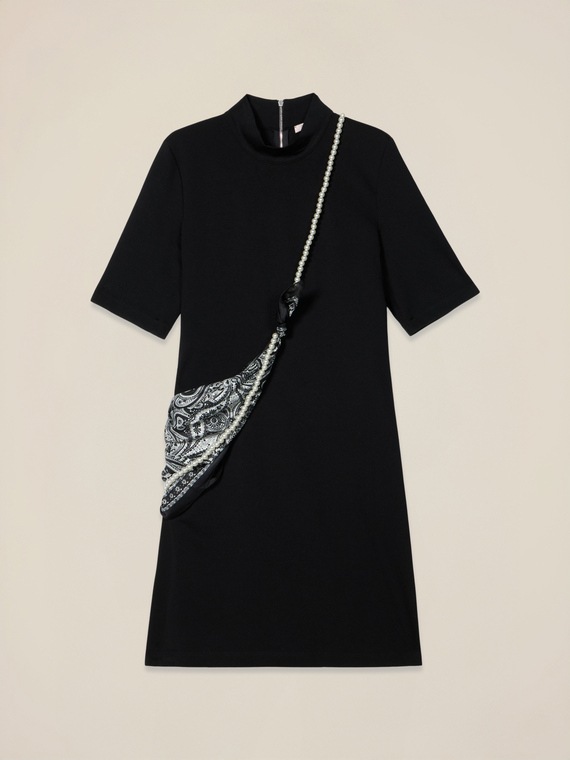 Vestito tubino con dettaglio foulard