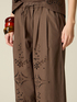 Cropped trousers in perforated cotton image number 2